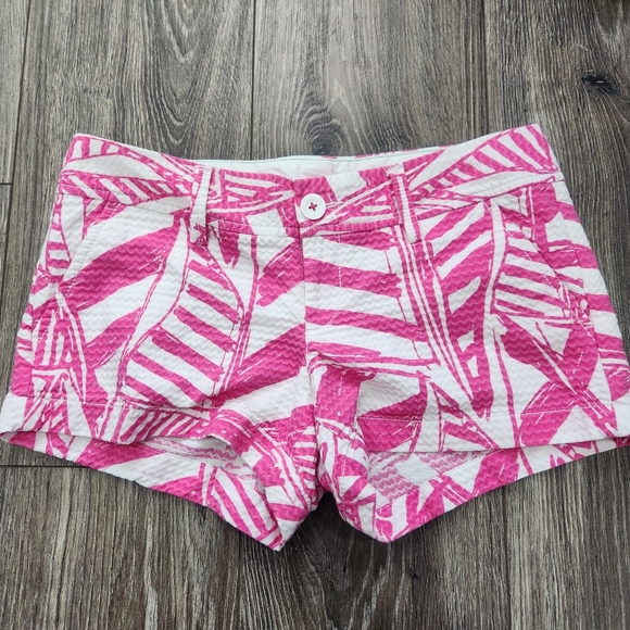 Lilly Pulitzer Pink White Yacht Sea Walsh Sailboat Print Shorts 0 - Picture 1 of 14